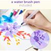 Ohuhu Professional Watercolor Brush Markers 36 Colors Water-based Real Nylon Brush Tip Marker Pens with 12-Sheet Watercolor Pad & A Blending Aqua Pen for Coloring Calligraphy Artist Mothers Gift