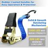 Ohuhu Ratchet Tie Down Straps – 4 Pack – 15 Ft – 500 Lbs Load Cap with 1500 Lb Breaking Limit, Cargo Car Truck Roof Rack Rachet Strap Set for Lawn Equipment, Moving Appliances, Motorcycle – Blue
