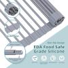 Ohuhu Roll Up Sink Rack, Over The Sink Dish Drying Rack, 20.5″ W x 13.1″ L Rolling Dish Drainer Foldable Sink Accessories Heat-Resistant Mat Anti-Slip Silicone Coated Dish Racks for Kitchen Counter
