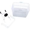 Ohuhu Rust-Proof Quick Release Front Handlebar Bicycle Lift Off Basket/Wire Mesh Bike Basket with Holder, Mesh Bottom, White