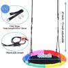 Ohuhu Saucer Tree Swing for Kids 40″, 660lb Weight Capacity, Outdoor Flying Swing with Hanging Straps, Carabiner, Steel Frame and Adjustable Ropes, Easy Install, Great for Playground Swing, Backyard