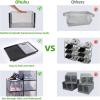 Ohuhu Shoe Storage, Ultra Large Shoe Organizer Heavy Duty 6 Pack Plastic Storage Bins Container Boxes Clear Stackable Sneaker Case Drawers Front Opening for Closet and Entryway Fit up to US Size 14(Black)