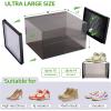 Ohuhu Shoe Storage, Ultra Large Shoe Organizer Heavy Duty 6 Pack Plastic Storage Bins Container Boxes Clear Stackable Sneaker Case Drawers Front Opening for Closet and Entryway Fit up to US Size 14(Black)