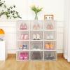 Ohuhu Shoe Storage, Ultra Large Shoe Organizer Heavy Duty 6 Pack Plastic Storage Bins Container Boxes Clear Stackable Sneaker Case Drawers Front Opening for Closet and Entryway Fit up to US Size 14(White)