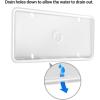 Ohuhu Silicone License Plate Frame 2-Pack with Mounting Accessories White, Rust-Proof, Rattle-Proof, Weather-Proof, Wont Block Letters/Stickers