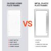 Ohuhu Silicone License Plate Frame 2-Pack with Mounting Accessories White, Rust-Proof, Rattle-Proof, Weather-Proof, Wont Block Letters/Stickers