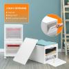 Ohuhu Storage Bins with Lids, Heavy Duty 3 Pack Plastic Storage Box, Front Opening Storage Cart, Compact Cube Organizer Bins with 4 wheels Stackable for Home Office Organization with Black Pen