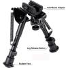 Ohuhu Tactical Rifle Bipod, Spring Return 6-9 Inches Adjustable Height with Picatinny Rail Mount Adapter for Sniper Hunting Shooting