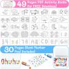 Ohuhu Washable Dot Markers for Toddler 8 Colors Bingo Daubers 40 ml (1.41 oz) with a Blank 30 Pages Kids Activity Book for Kids Children (3 Ages +) Preschool Non-Toxic Water-Based Dot Art Markers