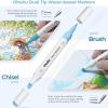 Ohuhu Water-based Markers for Adult Coloring Books No Bleeding 64 Colors Dual Tips Coloring Markers for Kids Adults Beginners Drawing Pens for Journaling Lettering (Brush & Chisel)(64 Colors)