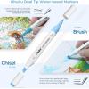 Ohuhu Water-based Markers for Adult Coloring Books No Bleeding 64 Colors Dual Tips Coloring Markers for Kids Adults Beginners Drawing Pens for Journaling Lettering (Brush & Chisel)(140 Colors)