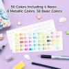Ohuhu Watercolor Travel Paint Set, Portable Watercolor Kit for Outdoors 50-color with Watercolor Papers, Brush Pen, Acrylic Pen, Pencil and Accessories for Painting, Non-toxic Watercolors Paint for Artists Adults Beginners Kids Gift Idea
