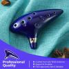Ohuhu Zelda Ocarina with Song Book (Songs From the Legend of Zelda), 12 Hole Alto C Zelda Ocarinas Play by Link Triforce Gift for Zelda Fans with Display Stand Protective Bag(Blue)