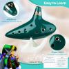 Ohuhu Zelda Ocarina with Song Book (Songs From the Legend of Zelda), 12 Hole Alto C Zelda Ocarinas Play by Link Triforce Gift for Zelda Fans with Display Stand Protective Bag(Green)