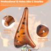 Ohuhu Zelda Ocarina with Song Book (Songs From the Legend of Zelda), 12 Hole Alto C Zelda Ocarinas Play by Link Triforce Gift for Zelda Fans with Display Stand Protective Bag(Yellow Amber)