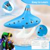 Ohuhu Zelda Ocarina with Song Book (Songs From the Legend of Zelda), 12 Hole Alto C Zelda Ocarinas Play by Link Triforce Gift for Zelda Fans with Display Stand Protective Bag(Light Blue)