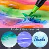 Professional Watercolor Brush Markers Pen 24 Colors of Ohuhu, Water Based Drawing Marker Brushes W/A Blending Aqua Pen, Water Soluble for Adult Coloring Books Comic Calligraphy(25)