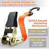 Ratchet Tie Down Strap 15 Ft – 500 lbs Load Cap with 1500 lbs Breaking Limit, Ohuhu Ratchet Tie Downs Logistic Cargo Straps for Moving Appliances, Motorcycle (Grey, 8-Pack)(Orange)