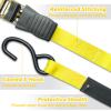 Ratchet Tie Down Strap 15 Ft – 500 lbs Load Cap with 1500 lbs Breaking Limit, Ohuhu Ratchet Tie Downs Logistic Cargo Straps for Moving Appliances, Motorcycle (Grey, 8-Pack)(Yellow)