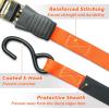 Ratchet Tie Down Strap 15 Ft – 500 lbs Load Cap with 1500 lbs Breaking Limit, Ohuhu Ratchet Tie Downs Logistic Cargo Straps for Moving Appliances, Motorcycle (Grey, 8-Pack)(Orange)