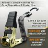Ratchet Tie Down Strap 15 Ft – 500 lbs Load Cap with 1500 lbs Breaking Limit, Ohuhu Ratchet Tie Downs Logistic Cargo Straps for Moving Appliances, Motorcycle (Grey, 8-Pack)(Forest Camouflage)