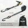 Ratchet Tie Down Strap 15 Ft – 500 lbs Load Cap with 1500 lbs Breaking Limit, Ohuhu Ratchet Tie Downs Logistic Cargo Straps for Moving Appliances, Motorcycle (Grey, 8-Pack)(Forest Camouflage)