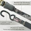 Ratchet Tie Down Strap 15 Ft – 500 lbs Load Cap with 1500 lbs Breaking Limit, Ohuhu Ratchet Tie Downs Logistic Cargo Straps for Moving Appliances, Motorcycle (Grey, 8-Pack)(Forest Camouflage)