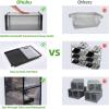 Shoe Box, Ohuhu 12 Pack Shoe Organizer, High Quanlity Stackable Foldable Shoe Storage, Clear Plastic Shoe Containers, Drawer Type Front Opening for Underbed Closets and Entryway Fit up to US Size 9.5