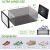 Shoe Box, Ohuhu 12 Pack Shoe Organizer, High Quanlity Stackable Foldable Shoe Storage, Clear Plastic Shoe Containers, Drawer Type Front Opening for Underbed Closets and Entryway Fit up to US Size 9.5