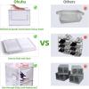 Shoe Organizer, Ohuhu 12 Pack Clear Shoe Storage Box Containers High Quanlity Stackable Foldable Sneaker Bins Display Holder Drawer Type Front Opening for Closets and Entryway Fit up to US Size 9.5
