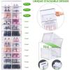 Shoe Organizer, Ohuhu 12 Pack Clear Shoe Storage Box Containers High Quanlity Stackable Foldable Sneaker Bins Display Holder Drawer Type Front Opening for Closets and Entryway Fit up to US Size 9.5