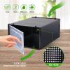 Shoe Storage Organizer, Ohuhu 12 Pack Shoe Box Stackable Foldable Sneaker Case Container Display Bins Boot Holder Drawer Type Front Opening Black Plastic for Closets and Entryway Fit up to US Size 9.5
