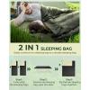 Sleeping Bag, Ohuhu Lightweight Sleeping Bag 3 Season Warm Weather Portable Compact Sleeping Bags for Adult Kids with Carry Bag for Camping Hiking Backpacking and Outdoors 59℉-77℉(Black)