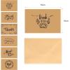 Thank You Cards of Ohuhu, 36 Pack Brown Kraft Paper 6 Design of Assorted Thank U Greeting Note Card with Envelopes and Stickers for Wedding, Business, Birthday, Baby Shower, Blank Inside, 4 x 6 Inch