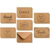 Thank You Cards of Ohuhu, 36 Pack Brown Kraft Paper 6 Design of Assorted Thank U Greeting Note Card with Envelopes and Stickers for Wedding, Business, Birthday, Baby Shower, Blank Inside, 4 x 6 Inch