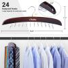 Tie Rack Hanger for Closet: Ohuhu 24 Folding Hooks Tie Hangers for Men Wooden Tie Holder Organizer Space Saving Necktie Storage 360 Degree Rotating Ties Belts Scarves Tank Tops Accessories-Walnut(Walnut)