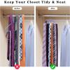 Tie Rack Hanger for Closet: Ohuhu 24 Folding Hooks Tie Hangers for Men Wooden Tie Holder Organizer Space Saving Necktie Storage 360 Degree Rotating Ties Belts Scarves Tank Tops Accessories-Walnut(Walnut)