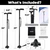 Walking Cane for Men Women: Ohuhu Walking Canes with LED Light Folding Walking Stick Adjustable Free Standing Canes with Wrist Strap Travel Bag for Seniors Adults(2 packs)