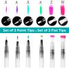 Water Color Brush Pen Set: Ohuhu Set of 6 Watercolor Paint Brushes for Water Soluble Colored Pencil Watercolor Water-Base Markers Powdered Pigment Watercolor Paints Ideal for Adults Teens Artists