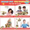 Wooden Train Set for Toddlers: Ohuhu Magic Wooden Railway Vehicle Playset – Creative Construction Educational Building Toys STEM Learning Kit Engineering Building Blocks for Kids Boys and Girls