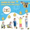 Wooden Train Set for Toddlers: Ohuhu Magic Wooden Railway Vehicle Playset – Creative Construction Educational Building Toys STEM Learning Kit Engineering Building Blocks for Kids Boys and Girls