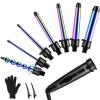 7 in 1 Curling Iron Wand Set, Ohuhu Upgrade Curling Wand with 7Pcs 0.35 to 1.25 Inch Interchangeable Ceramic Barrels and Heat Protective Glove Gifts, Rainbow Color