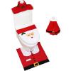 Christmas Bathroom Sets, Ohuhu Upgrade 5 PCS Christmas Toilet Seat Cover Bathroom Decor with Towel and Hanging Hook for Christmas Bathroom Decorations Indoor