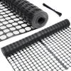 Garden Fence Animal Barrier, Ohuhu 4’x100’/10.7LB Reusable Netting Plastic Safety Fence Roll, Temporary Pool Fence Snow Fence, Economy Construction Fencing Poultry Fence for Deer Rabbits Chicken Dogs(Black)