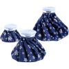 Ice Bags for Injuries Reusable: Ohuhu 3 Packs Ice Cold Packs Ice Bag Hot Water Hot & Cold Therapy Pain Relief for Knee Leg Injury No-Leak Breathable Waterproof Ice Bags 3 Sizes 6″/9″/11″, Light Blue(Dark Blue)