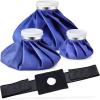 Ice Bags for Injuries Reusable: Ohuhu 3 Packs Ice Cold Packs with 2 Wrap Ice Bag Hot Water Hot & Cold Therapy Pain Relief for Knee Leg Injury No-Leak Waterproof Ice Bags 3 Sizes 6″/9″/11″, Light Blue(Blue)