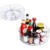 Lazy Susan Turntable, Ohuhu 2 Pack Lazy Susan Organizer 12″ & 10.4” Round Plastic Clear Lazy Susans Spice Rack Non-Skid Turntable Organizer with 2 Division Plate for Cabinet Pantry Fridge Countertop