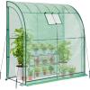 Lean-to Greenhouse with 3-Tier Shelves: Ohuhu Portable Walk-in Wall Mounted Green House with Mesh Windows, 79″x39″x83″ Large Greenhouses with 2 Roll-Up Zipper Doors Reinforced Structure for Outdoors(Polyethylene)
