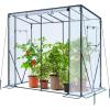 Lean-to Greenhouse with 3-Tier Shelves: Ohuhu Portable Walk-in Wall Mounted Green House with Mesh Windows, 79″x39″x83″ Large Greenhouses with 2 Roll-Up Zipper Doors Reinforced Structure for Outdoors(Clear PVC)