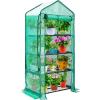 Mini Greenhouse for Outdoors Indoor: Ohuhu Small Plants Green House with 5 Tier Shelves, Portable Plastic Greenhouses with Heavy Duty Transparent PVC Cover for Garden Patio Backyard Porch Balcony(PE)
